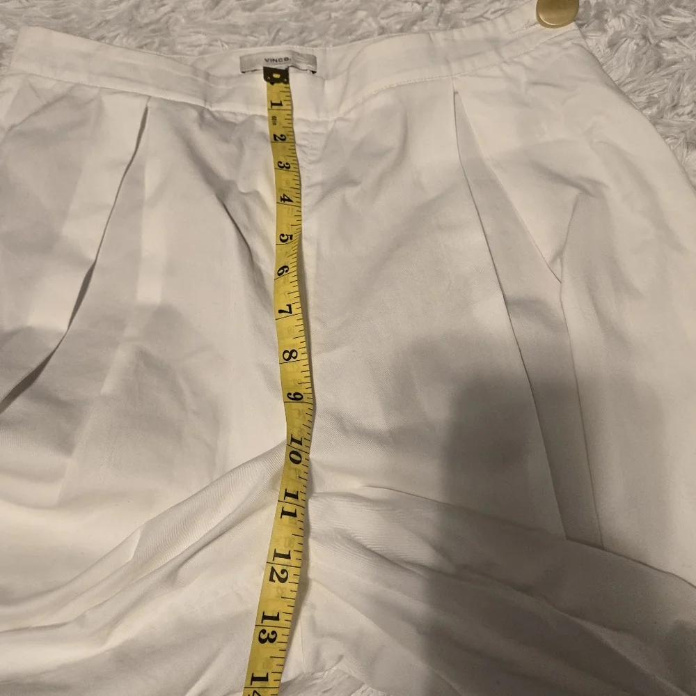 Vince Optic White Pleated Culotte Size 0